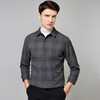 【含羊毛】罗蒙秋冬长袖格子衬衫男士磨毛厚实保暖舒适柔软百搭通勤休闲棉质衬衣 商品缩略图2