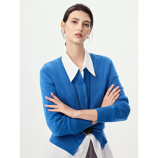 棉仓366635028-圆领经典款小开衫 商品图2