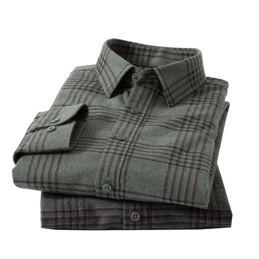 【含羊毛】罗蒙秋冬长袖格子衬衫男士磨毛厚实保暖舒适柔软百搭通勤休闲棉质衬衣 商品图10