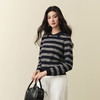 【严选】诗凡黎撞色条纹POLO领针织衫老钱高智正肩显瘦长袖上衣7G9132891 商品缩略图2