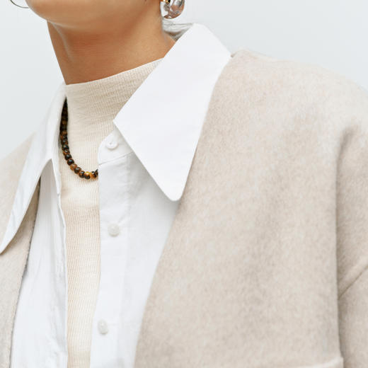 【商场同款】麦檬冬绵羊毛桑蚕丝大衣5FA171181 商品图2