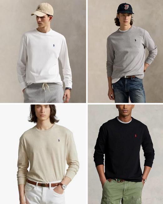 25秋款 R.L美式经典小馬刺绣长袖T恤 CX214 商品图3