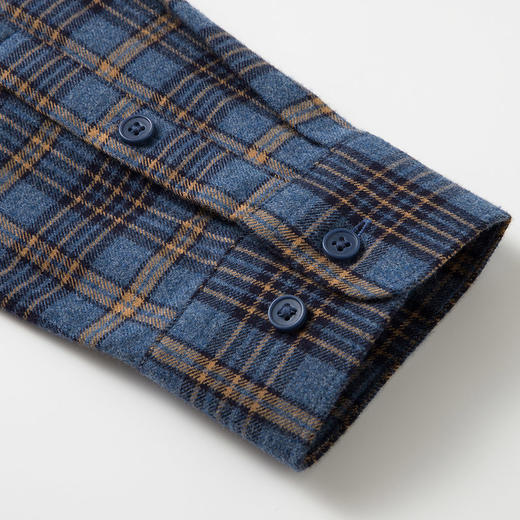 【含绵羊毛】罗蒙秋冬长袖格子衬衫男士商务风通勤磨毛保暖舒适长袖衬衣 商品图6