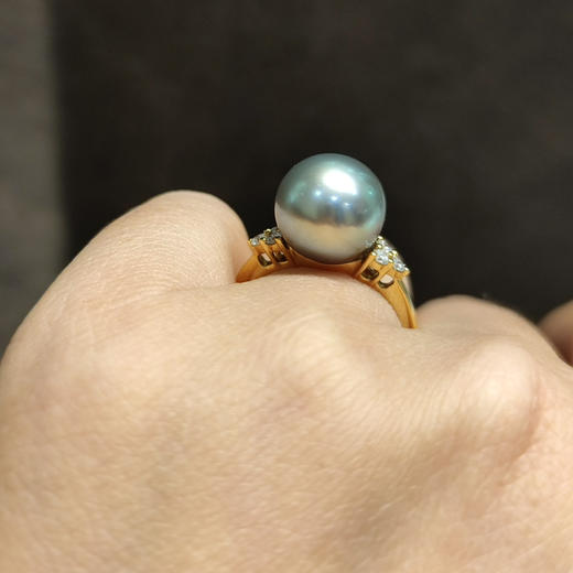 灰色海水珍珠戒指10.7mm 商品图2