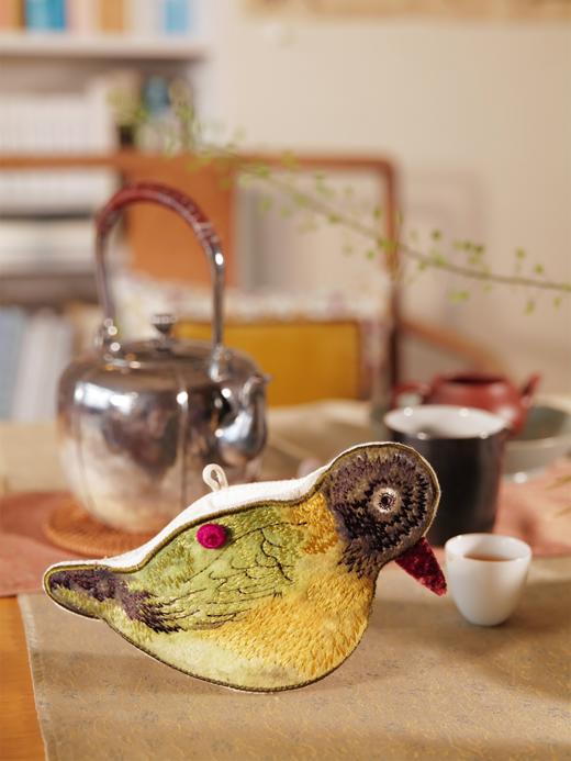 茶伴 鹦鹉型印绣 煮水壶隔热手套 山林曦照 商品图3