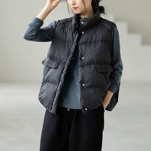 missboudior 轻薄立领羽绒休闲马甲外套 保暖舒适透气 商品图0