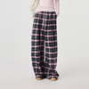 棉仓366618018-25秋绒感休闲格纹抽绳腰阔腿裤 商品缩略图1