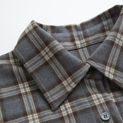 ROMI STUDIO“格纹经典”软糯磨毛早秋复古格子长袖衬衫RWCAS65805 商品图2