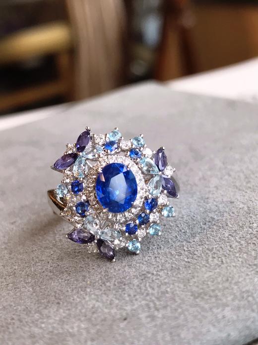 1.287ct刻面蓝宝石戒指 商品图0