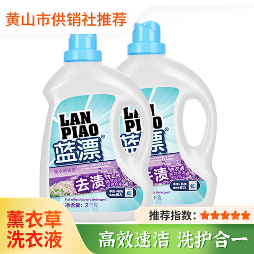 【蓝漂】去渍薰衣草洗衣液4斤瓶装 家庭实惠装 持久留香抑菌 商品图0