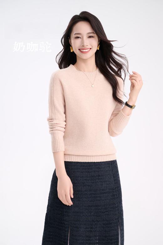 SZ3E03_黑色/水仙紫_针织衫_秋冬_圆领插肩袖坑条肌理软糯长袖_高级女装_BERNIEELEN 伯妮斯茵 商品图4