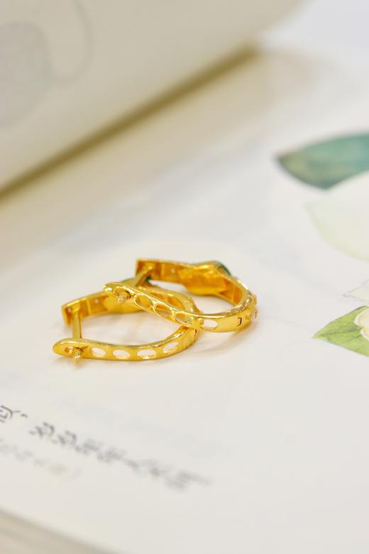 叶子翡翠耳扣 商品图4