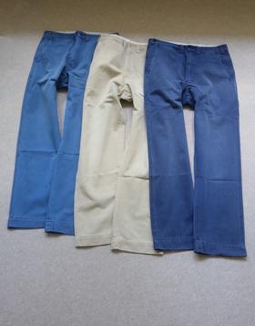 夏末秋起 砖场 哈！男段 RL 斜纹棉 净版 小直筒 休闲裤 款一 3色入