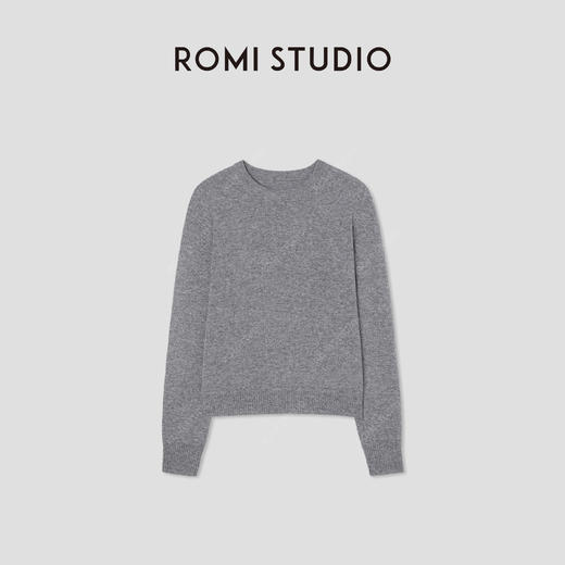 ROMI STUDIO"格雷系列"绵羊毛山羊绒混纺圆领长袖毛衣 RWBWS41508 商品图2