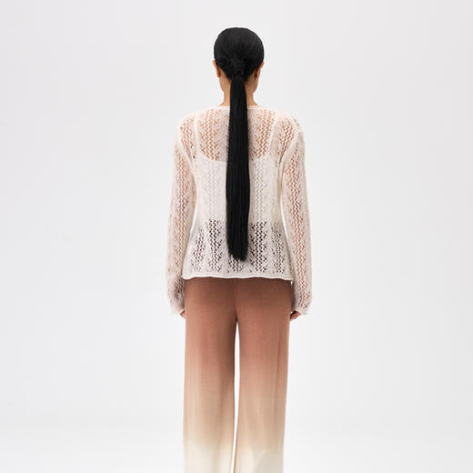 丝绒镂空圆领女套衫  SJF97W371N 商品图3