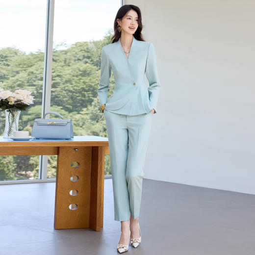 IWY/气质上镜主持西装套装女高级感美容院接待职业套裤工作服25CP808 商品图2