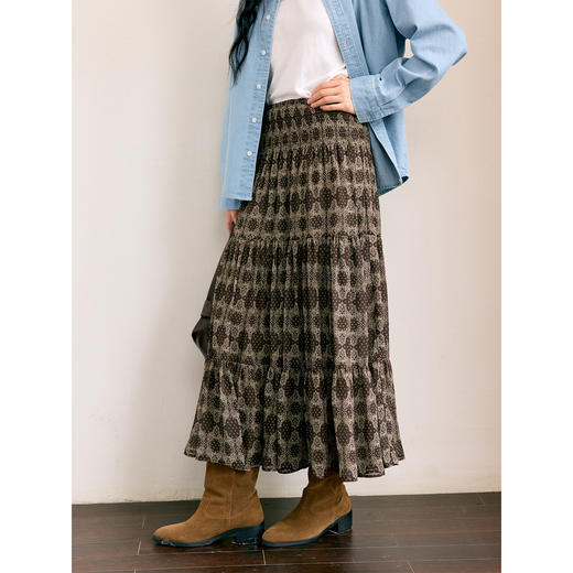 HeyDress民族风打揽拼接A摆半裙 商品图3