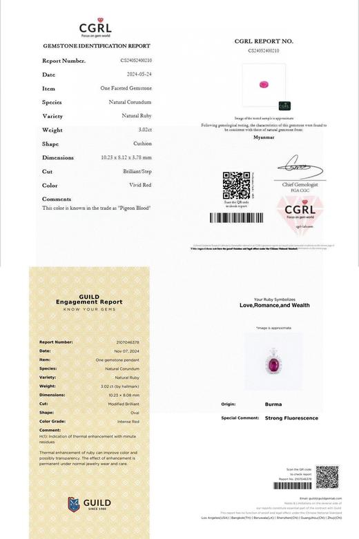 3ct刻面红宝石吊坠 商品图5