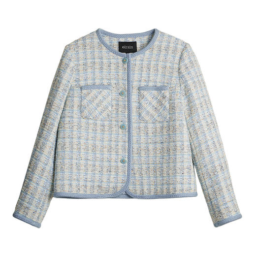 OLrain欧芮儿2025新款女秋季法式千金感清新蓝色小香风长袖短外套 商品图3