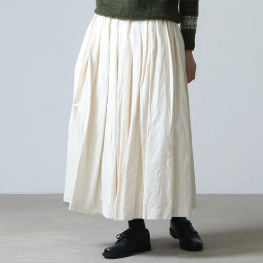 YAECA tuck skirt women's 高密度棉天然染色女式半身裙 商品图0