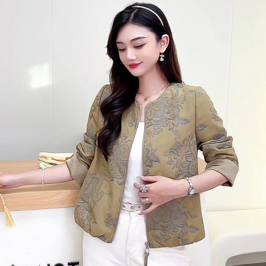 QYM 25YS11-Y时尚印花外套拉链款宽松外套时尚 商品图1