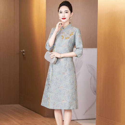 LC 2535新中式国风改良旗袍裙优雅显气质 商品图1