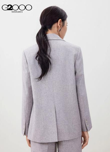 G2000【亚麻舒适弹性/商场新款】女装FW25商务通勤宽松剪裁西服56211100 商品图1