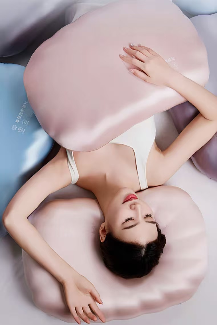 专利生物基0压进口缎母婴贝壳治愈枕头