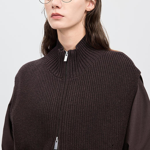 棉仓366699003-百搭重磅羊毛拉链马甲 商品图3