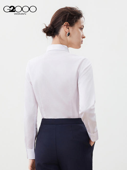 G2000【纯棉免烫/商场新款】女装FW25商务通勤长袖衬衫56223023 商品图1