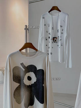 芬兰品牌游霓可花朵长袖t恤