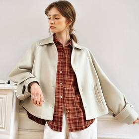 OLrain欧芮儿通勤百搭宽松短款外套女秋季2025新款宽松英伦风上衣