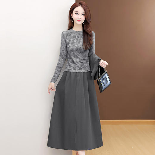 QYM 53B251-Y时尚三件套小衫+马甲+高腰半身裙套装 商品图1