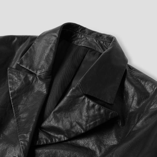 ROMI STUDIO“率性朋克”牛皮革柔软舒适竖腰线皮外套 RWCWWG5155 商品图3