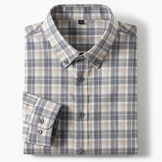 【全棉】罗蒙秋冬厚款长袖衬衫男士柔软亲肤舒适轻商务风长袖衬衣 商品图9