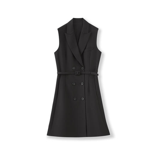 「高货wl」全新升级【铂金会员349/天猫469/差价120】(02353)洛诗琳气质通勤无袖连衣裙2025秋季高级感收腰西装马甲裙 商品图4