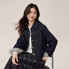 【08/27新品】熙世界原色牛仔外套女秋季2025新款设计感撞色翻边袖牛仔开衫上衣 商品缩略图2