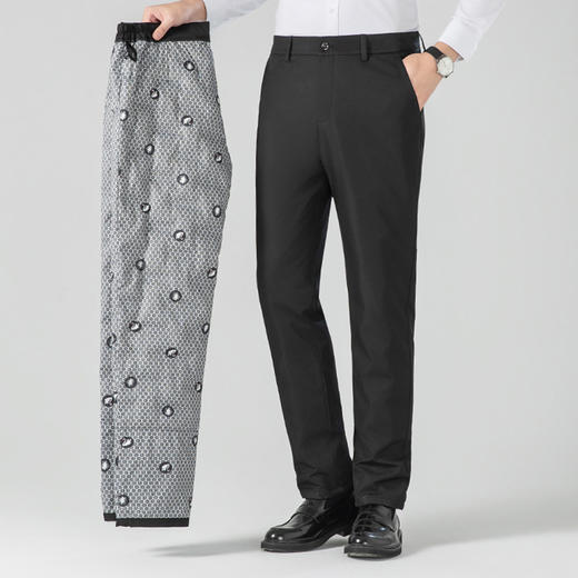 【鸭绒裤】罗蒙男士冬季羽绒裤休闲直筒平腰半松紧保暖时尚百搭通勤裤子 商品图1