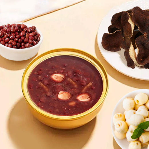 【山姆同款❗️陈皮莲子红豆沙】 精选五年新会陈皮，软糯香甜，绵绵起沙「0添加 0脂肪」文火慢炖多个小时，食材相融美味交织，尽情演绎别样风味， 网红爆款金碗盒装，超市同款即食方便粥L 商品图4