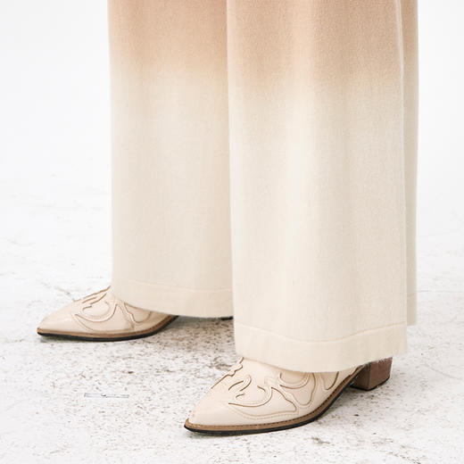 羊绒吊染宽腿裤 白色阔腿裤  SJF97K275N SJF97K275A 商品图6