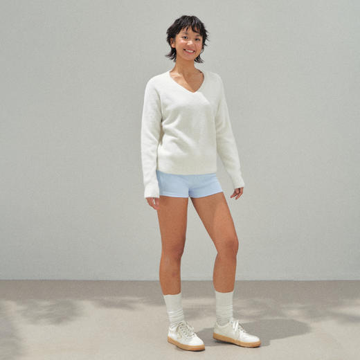 Ariseism 美式复古软糯v领毛衣女秋季新款修身上衣 商品图4