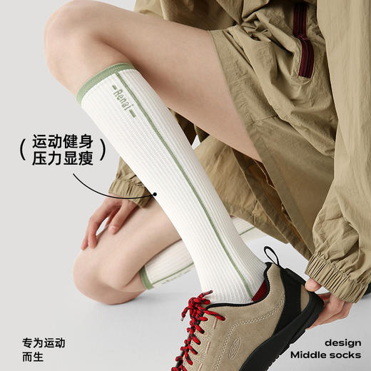 （49.9任选3件）Renaissance压力小腿袜撞色运动袜子女基础百搭春秋吸汗显瘦透气（活动产品，收货7天内支持退换） 商品图2