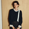 OLrain欧芮儿黑色撞色飘带轻奢法式衬衫女秋季2025新款半高领上衣 商品缩略图3