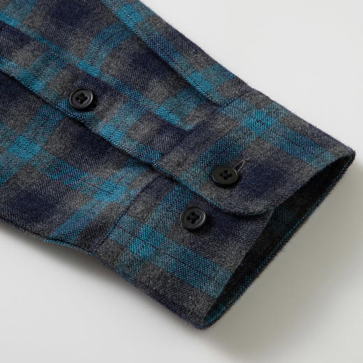 【全棉】罗蒙秋冬格子长袖衬衫男士厚款舒适柔软百搭简约通勤长袖保暖衬衣 商品图6