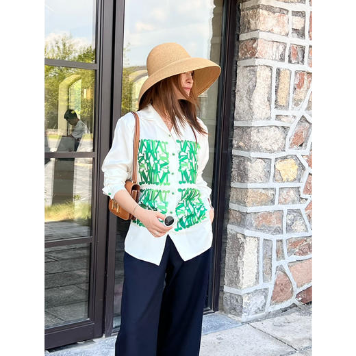 2508502    M字母印花真丝衬衫 商品图1