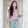 谜底碎花衬衫长袖女2025秋季新款复古风纯棉修身花衬衣257MC7852 商品缩略图0