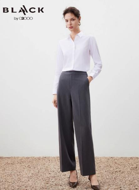 G2000【免烫/棉质桑蚕丝/商场新款】女装FW25亲肤通勤长袖衬衫56225033 商品图3