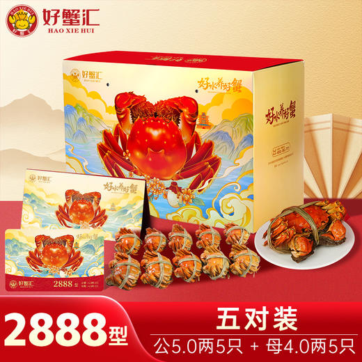 好蟹汇·阳澄湖大闸蟹卡2888型公5两/母4两五对装提货券【盛元新生活·礼卡】 商品图0