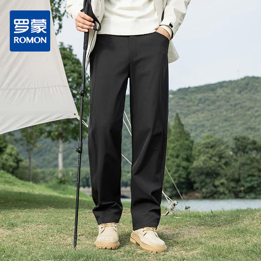 罗蒙春秋男女同款户外休闲裤舒适透气直筒时尚休闲百搭通勤长裤 商品图0