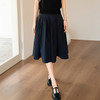 谜底百褶半身裙2025秋新款通勤纯色百搭高腰显瘦中长裙25CMB5010 商品缩略图0